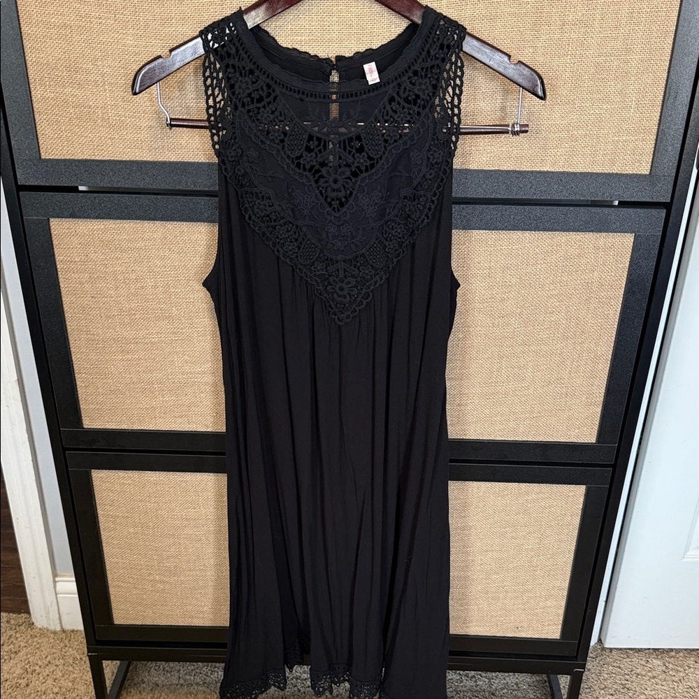 Xhilaration Black Crochet Detail Dress